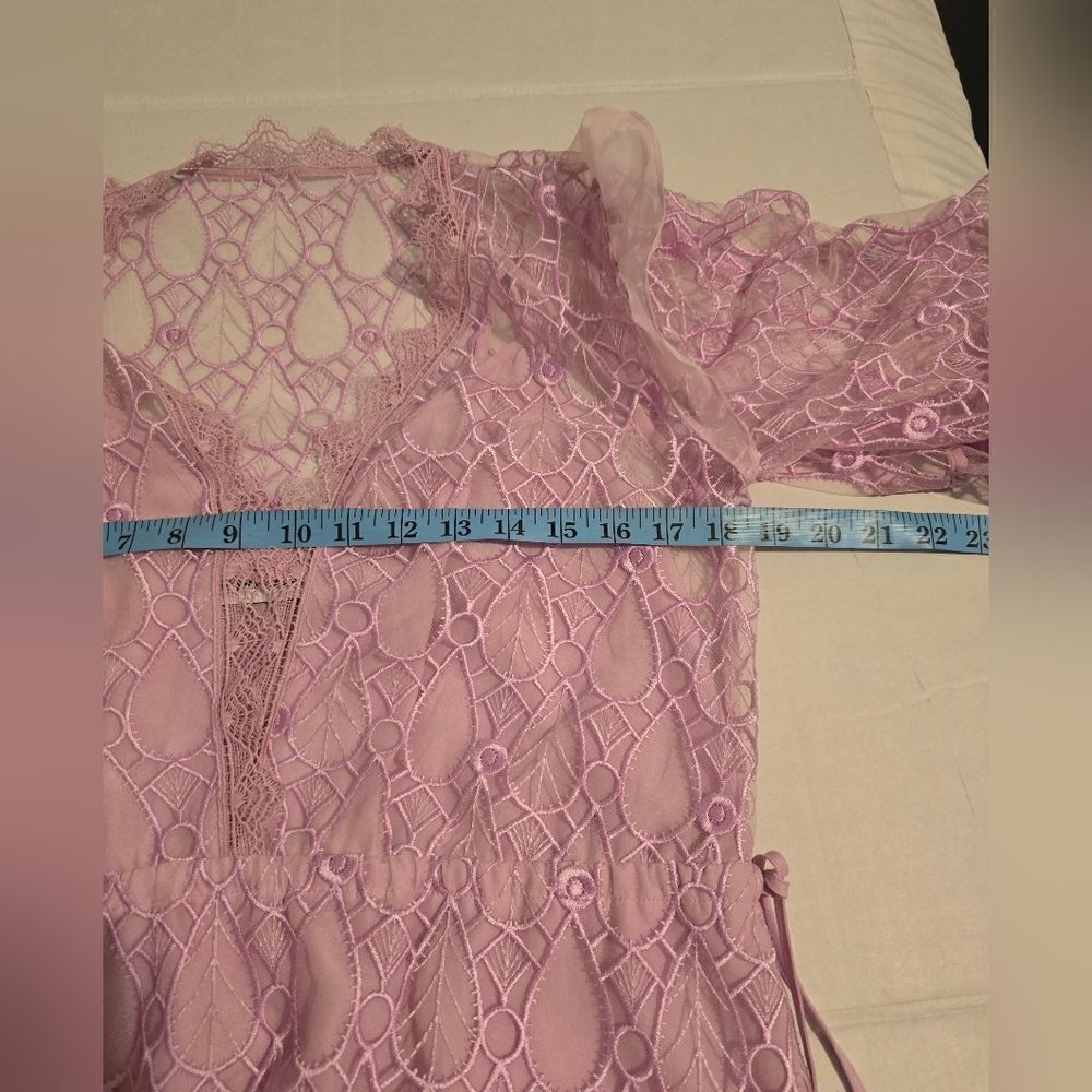 Self-Portrait Lilac Lace Maxi Dress Dress Size 4 - Picture 8 of 15